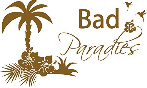 GRAZDesign Wandtattoo Bad Bad Paradies Sprüche | Türaufkleber für Badezimmer, Wellness - 50x30cm / 091 gold