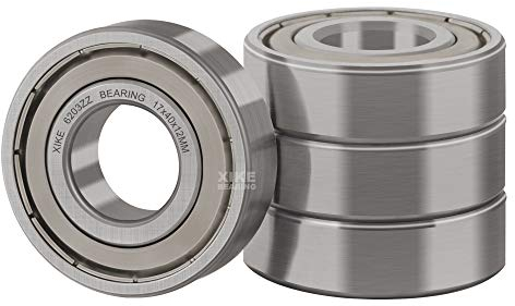 XiKe 4 Stück 6203ZZ Kugellager Abgedichtet 17x40x12mm Chromstahl und Vorgeschmiert, 6203-2Z Rillenkugellager mit Metall-Doppeldichtungen.