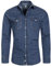 Rock Creek Herren Jeans Hemd Herrenhemd Denim Jeanshemd Vintage mit druckknöpfen Regular Fit Stehkragen Kentkragen Langarm Männer Hemd H-200 Blau L
