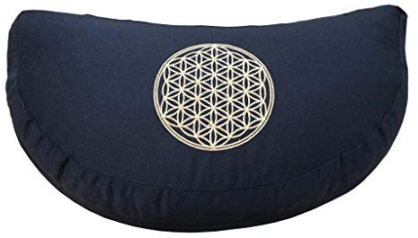 Saraswati Meditationskissen mit Inlet BDL Baumwolle(80%), Polyester(20%) schwarz 40x20cm mit hochwertigem Bio-Dinkelspelz gefüllt