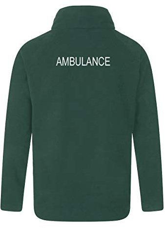 Workwear World 'Ambulance' Front & Rear Embroidered Paramedic Emergency Worker Full Zip Fleece Jacket