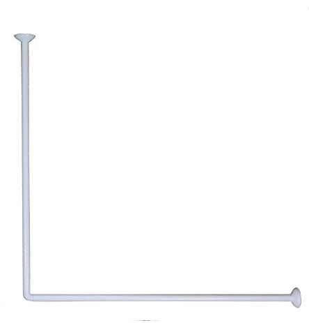 Vetrineinrete® Bastone per tenda doccia universale regolabile angolare aste 80x80 cm bianco 69371 H35