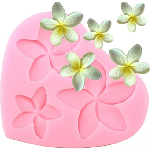 TOSSPER Plumeria Flower Silicone Mold Wedding Cake Decorating Tools Fondant Polymer Clay Chocolate Candy Modeling Tray