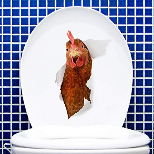 BWGHBH WC Deckel Toilettensitz Toilettendeckel Aufkleber Sticker Badezimmer Klo Toilette Wandtattoo (Huhn B)