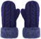 JIAHG Super Dicke gestrickt Handschuhe Damen Mädchen Fäustlinge Winterhandschuhe Fausthandschuhe Sporthandschuhe (Blau)