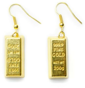 Miniblings Goldbarren Ohrringe Gold Barren Glück Geschenk Bankerin Glücksbringer Geld - Handmade Modeschmuck I Ohrhänger Ohrschmuck versilbert