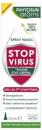Phytosun arôms - Spray Nasal Stop Virus - Rhume et État Grippal - À utiliser dès les Premiers Symptômes - Double Action Décongestionte et Protectrice - 20ml
