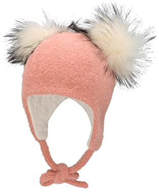 Sterntaler Baby Mädchen Inka Mütze Mit Kunstpelz Bommel Und Bindeband - Kappe Für Kinder - Rosa, 47