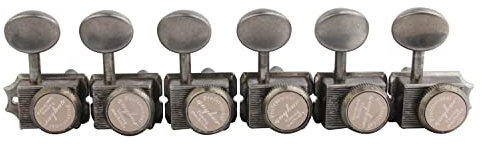 Guyker 6-in-line Vintage Guitar Lock String Tuners – Locking Tuning Key Pegs Machine Heads Replacement Parts for ST TL Style Electric Guitars – relic