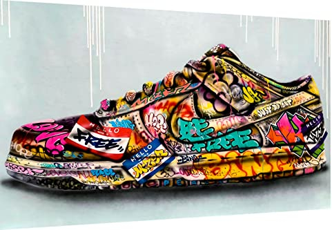 Magic Canvas Art - Abstrakte Schuhe Sneaker Leinwandbild 1- teilig Hochwertiger Kunstdruck Design Bild – B8044, Größe: 60 x 30 cm