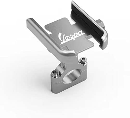 DSMBKS per Vespa LX LXV Sprint GTS GTV 50 150 250 300 300ie Accessori Manubrio Moto Porta Cellulare GPS Staffa Supporto, Manubrio Argento