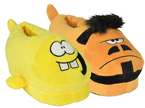 United Labels Ralph Ruthe 3D Hausschuhe Plüsch Flossen, Sting & Barry, 44/46, Pantoffeln mit Anti Rutsch Noppen, lustige Slipper