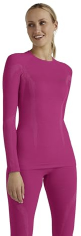 FALKE Damen Baselayer-Shirt Wool-Tech Round Neck W L/S SH Wolle Funktionsmaterial schnelltrocknend 1 Stück, Lila (Radiant Orchid 8692), S
