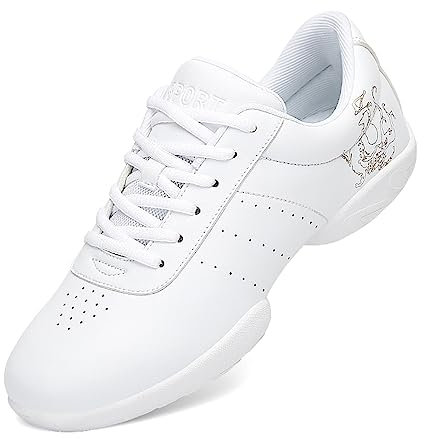 Mädchen Cheerleading Schuhe Damen Schnürsenkel Tanz Turnschuhe Gymnastik Fitness Schuhe Fashion Cheer Schuhe Yoga Aerobic Sneakers White 37