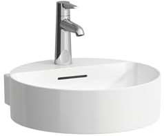 LAUFEN VAL Handwaschbecken, unterbaufähig, ohne Hahnloch, mit Überlauf, 400x425mm, H8112817581091, Farbe: Graphit matt