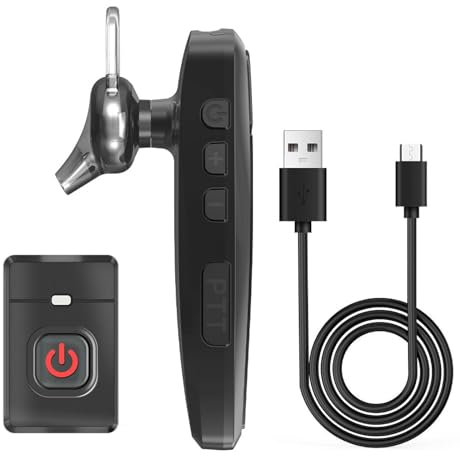 MOUDOAUER Wireless Bluetooth Earphone Earpiece Walkie Talkie PTT Headset for Kenwood 2Pin K Port Headphone Adapter for Baofeng UV-5R UV-82
