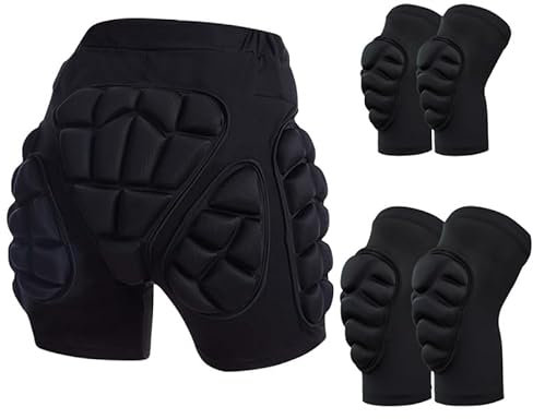 Runstarshow Padded Shorts Hip Pads Impact Protection Shorts Snowboard Bum Padding Knee Pads Elbow Guard Ice Skating Accessories Padded Pants Protective Gear Snowboard Ski Riding Biking