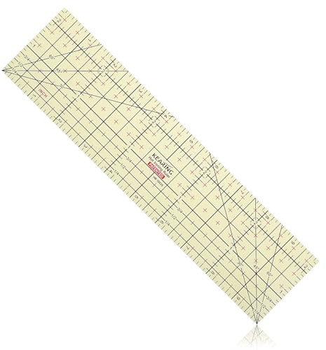 Prasacco Bügellineal Hitzebeständig, Heißes Saum-Lineal zum Nähen 6,4 x 25 cm Hot Ironing Ruler Hitzebeständiges Kunststofflineal Zum Bügeln, Messen, Nähen, DIY Basteln