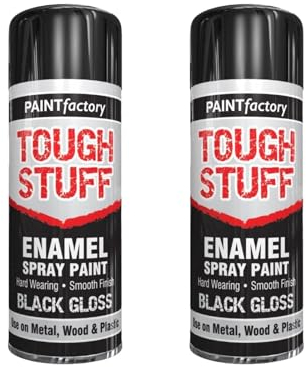 SDMAX Spray Paint Black, Gloss Black, 400ml Can Fast Dry, Acrylic Spray Paint For Metal, Wood, And Paper, Rust Resistant, Perfect For Indoor And Outdoor Use (2 Pcs)