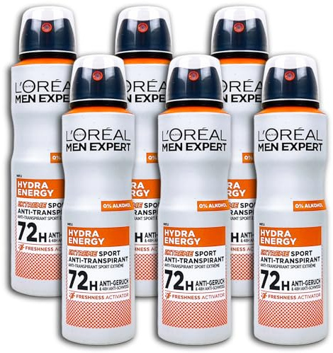 6 er Pack MEN EXPERT Hydra Energy Extreme Sport Anti-Transpirant Spray Deospray 6 x 150 ml