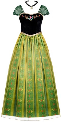 Spooktacular Creations Disfraz de princesa para mujer adulta, vestido verde de hada con collar para disfraz de Halloween, juego de rol-XL