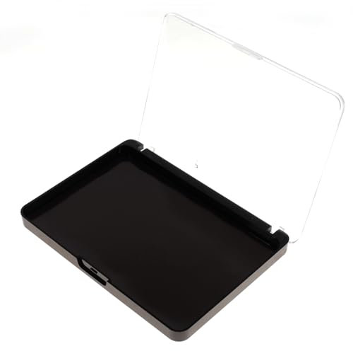 VANANA Magnetic Makeup Palette, DIY Empty Eyeshadow Blush Highlighter Cosmetics Case Holder Tray (Black (Clear Lid), 14x10cm - Palette Only)