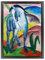 Dekomundo Blaues Pferd I Franz Marc Leinwandbild mit Rahmen Kunstdruck als Wanddekoration, 80x120 cm