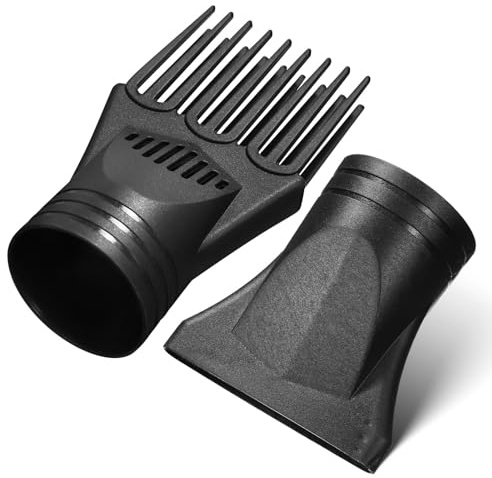 LALADEFIEE Universal Hair Dryer Nozzle Attachment Set with Comb and Diffuser Tips Heat Resistant Styling Tools for Straight and Curly Hair 4.92X2.76X1.97In