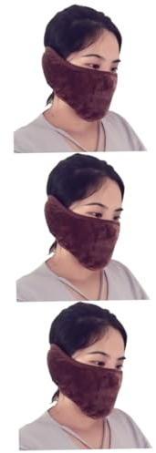 FRCOLOR 3 Stück 2 1 aus Baumwolle Wintersportmasken Ohrwickel Radfahren Ohrenschutz Gesicht Ohrenschützer staubschutzmaske Mund-Muffel-Maske Winter- Coffee