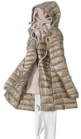 Leicht Steppjacke Damen Lang Daunenjacke Gesteppt Kapuzenjacke Warme Übergangsjacke Elegant Mantel Freizeit Steppmantel Winter Jacke Bodywarmer Outdoorjacke Federleichte Daunenjacke Damen