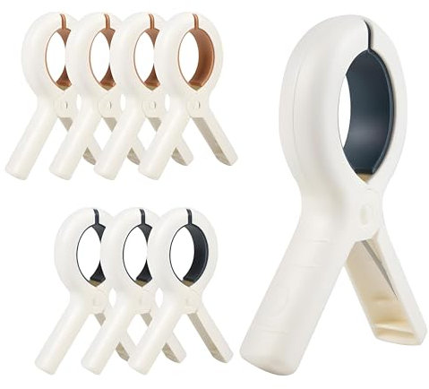 8 pièces Grosse Pince à Linge,Pinces à Serviettes,Pince Serviette Plage,Pinces à Serviettes de Bain,Clips de Transat,Pince à Linge à Fort Grip pour Transat,Linge,Transats,pour Plage,Piscine,Jardin