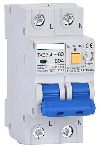 SAYTAK Disjoncteur,Interrupteur Différentiel Disjoncteur différentiel RCBO RCCB Type A/AC MCB 220V 110V 10A 16A 20A 32A 40A 63A 30mA 15mA Protection Contre Les fuites(20A)