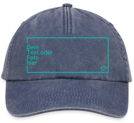 Spreadshirt Personalisierte Vintage Cap selbst gestalten | Relaxed Fit Vintage Cap mit Foto oder Text auf der Vorderseite personalisieren.
