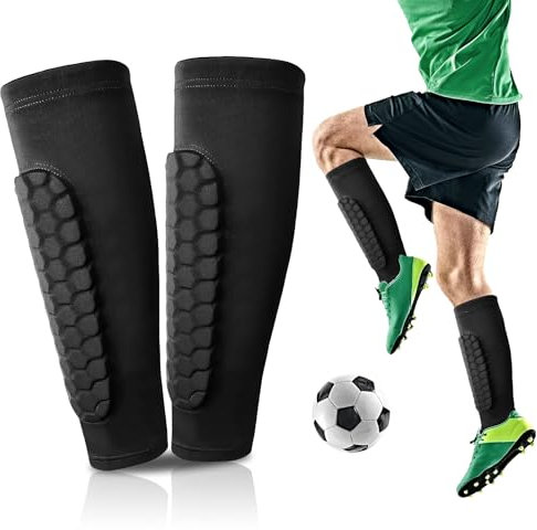 Zikenis 1 Paire de Protège-Tibias de Football, Ski Shin Guards, Antichoc Shin Defender Guards, Protège-Tibias Respirants et Antidérapants, Léger et Décontracté, pour Garçons et Filles (M)
