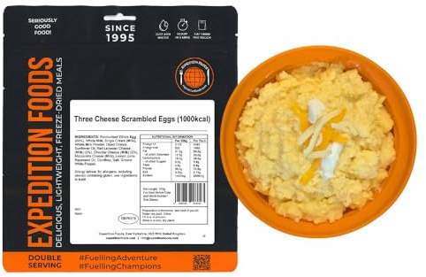 EXPEDITION FOODS Three Cheese Scrambled Eggs (Double Serving / 1000KCAL) | Freeze-Dried Camping & Hiking Food