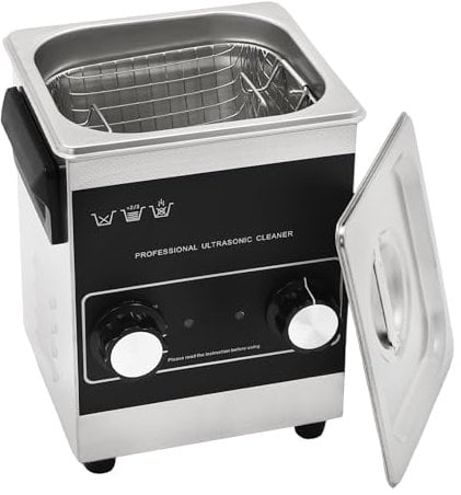 Ultrasonic Cleaner,42KHz 2L/3.2L/6.5L/30L Stainless Steel Jewellery Cleaning Machine With Removable Cleaning Basket, Sonic Cleaner for Yeglasses, Watches, Dentures,Metal Parts (2L)