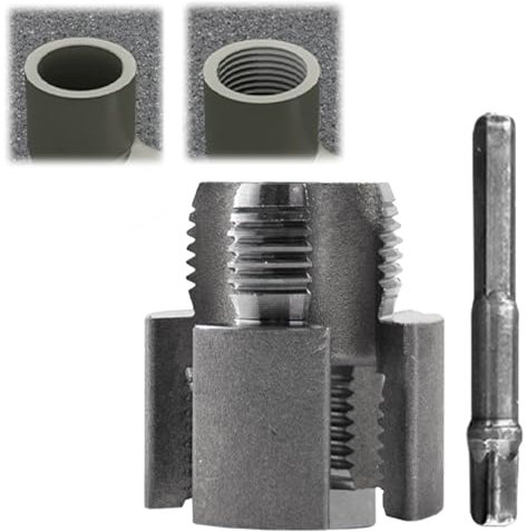 Outil de filetage de tuyau en PVC, outil de filetage interne et externe intégré pour perceuse électrique, kit d'enfile-aiguille pour plomberie et plombier professionnel 1,27 cm et 1,9 cm (1,9 cm)
