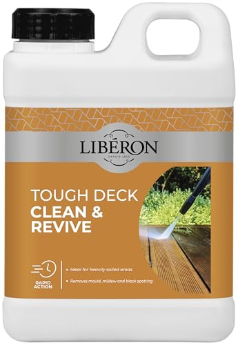 Libéron Tough Deck Clean & Revive for Exterior Wood, 2L | Concentrated formula, Rapid action, Removes dirt, mildew & black spots, Prepares wood for finishing