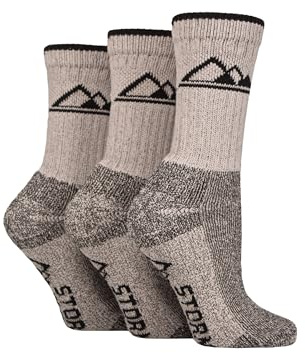 Storm Bloc Women's 3 Pair Cotton Boot Socks – Cushioned, Soft, and Breathable Crew Socks for Walking, Hiking or Outdoor Wear – Warm and Durable Fit for Boots – Size 4-8