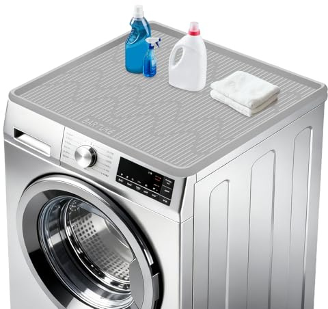 Kalolary Waschmaschine und Trockner Auflage für den Top, Silikon Antirutschmatte, wasserdichte Waschmaschine Topper Matte, hitzebeständig, einfach zu Reinigen für Wäscherei und Küche (24 x 24)