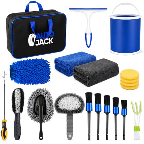 Autojack Complete Car Cleaning Kit with Bucket, Towels & Brushes