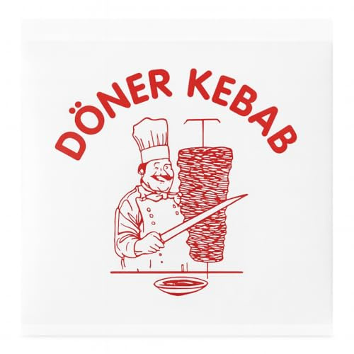 minafood Bundle für Döner Kebab Tüten 16×16 cm – 200/500/1000/2000 Stück – Rot/Weiß – Lebensmittelecht + MinaFood Notizblock (200)