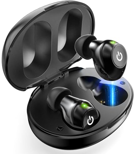Hearing Amplifier – Rechargeable Personal Sound Amplifier, 3.2g Lightweight Fit, Noise Reduction, Clear Sound, 30h Use with 60h Extra Power Charging Case (Black)