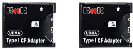 HWIREUIGT 2X SD to Type I Adapter Support SD SDHC SDXC MMC Card to Standard Compact Flash Type I Card Reader Converter