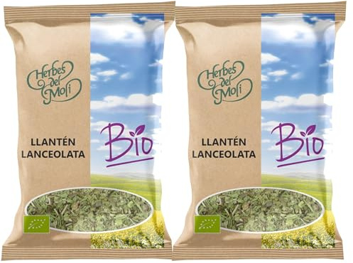Pack 2 x Llantén Hojas Herbes del Molí Bio 30 g (60 g total) – Hojas ecológicas para infusión de sabor herbal suave, ideal en tisanas a granel y mezclas, formato práctico