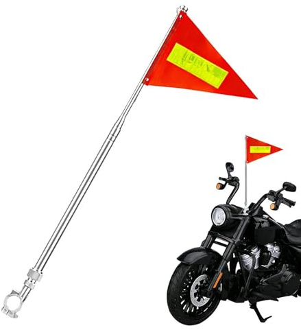 Generico Bandiera per Bici,Antistrappo Impermeabile Bandierina Retrattile - Riflettente con per Sicurezza | per Esterno, Adulti e Bambini