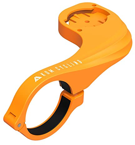 KOM Cycling Computer Mount designed to be used with Garmin Edge Series - Compatible with a range of computers including Edge 530 Mount and 830 (Orange)
