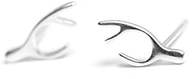 Helen de Lete Hirsch Geweih Horn 925 Sterling Silber Ohrringe