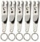 SuperglockT Silber Schlüsselanhänger Schlüsselclip Karabiner mit Schlüsselring Keyring Edelstahl Schlüsselhalter Multiclip Mehrzwecker Taktische Clip 38x7mm (5)