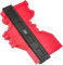 Calibro di contorno da 25,4 cm, duplicatore di profili in plastica, copia con precisione forme irregolari, strumento di misurazione per una vestibilità perfetta e un taglio facile (25,4 cm, rosso